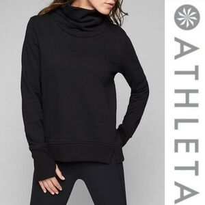 Athleta Funnel Fleece Sweatshirt in Black